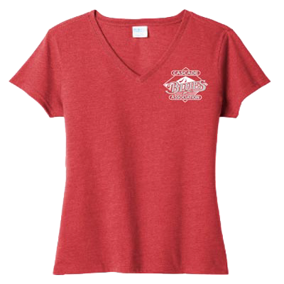 Ladies V-Neck T-shirt heather red